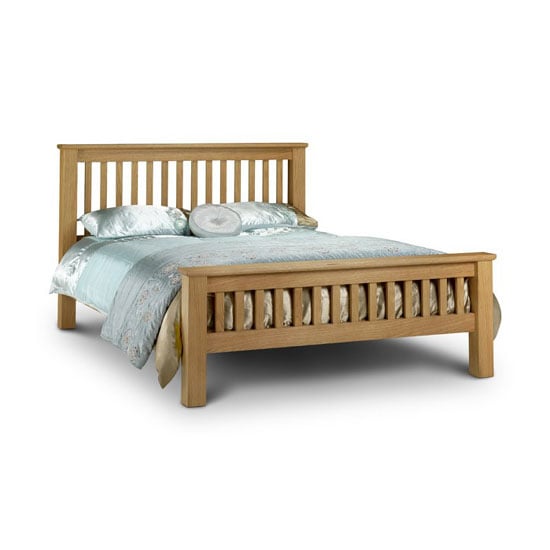 Product photograph of Achaia 180cm Wooden Bed In Oak Finish from Furniture in Fashion