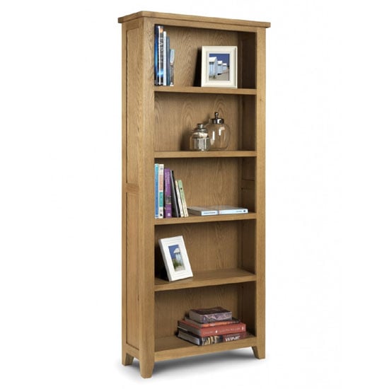 Rosales Wooden Large Bookcase In Oak With 5 Shelf