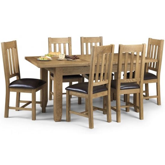 Product photograph of Runisha Extending Oak Wooden Dining Table And 6 Chairs from Furniture in Fashion