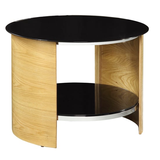 Read more about Bentwood lamp table round in oak with black gloss top