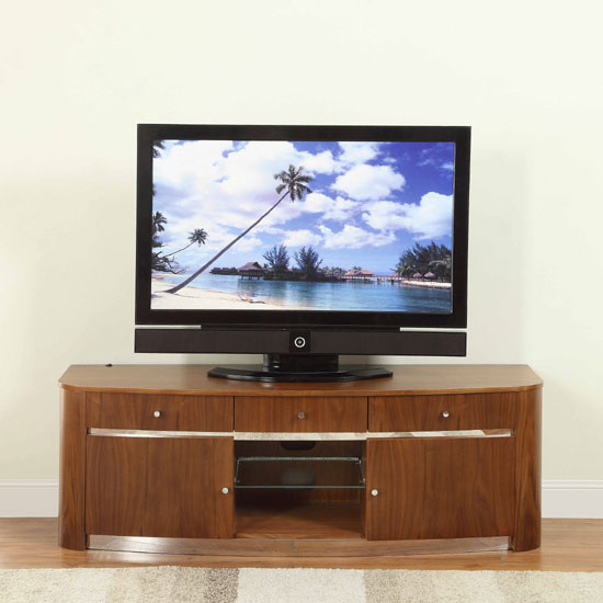 JF605 MEDIA UNIT WALNUT LED - Choosing TV Stands Ready Assembled: Finding A Perfect Match For Your Room