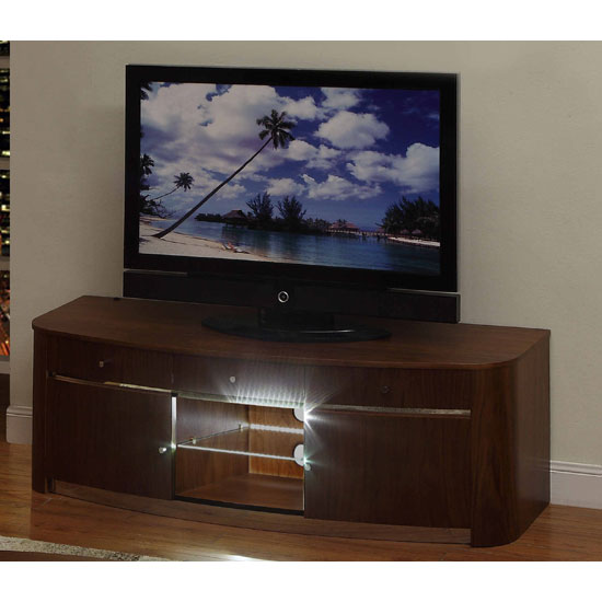 Janny LCD TV Stand In Walnut With Concealed LED Lights