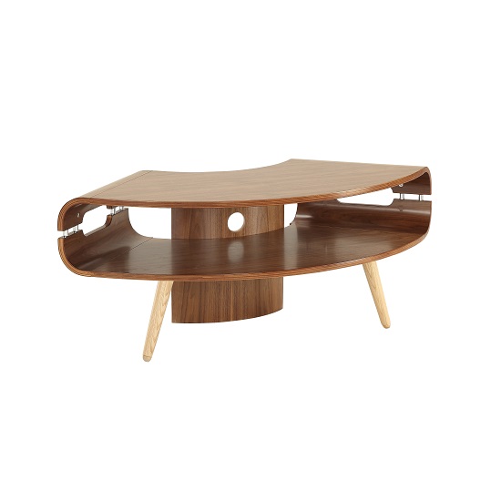 Marin Corner Wooden TV Stand In Walnut With Spindle Shape Legs_2