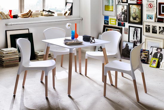 Kyle Dining Chair In Matt White Finish With Solid Beech Legs