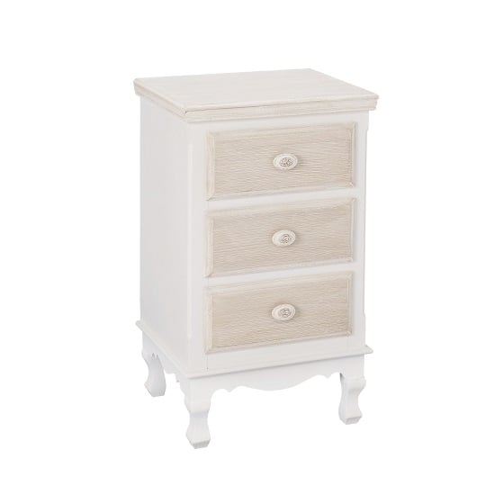 Read more about Juliet wooden chest of 3 drawers in white and cream