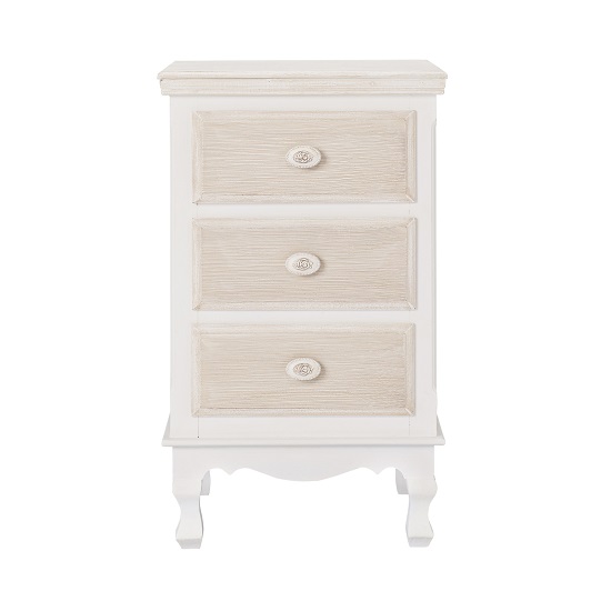 Juliet Wooden Chest Of 3 Drawers In White And Cream_3