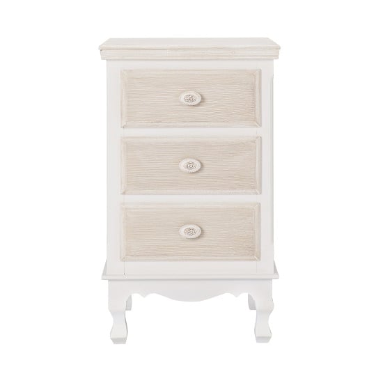 Juliet Wooden Chest Of 3 Drawers In White And Cream_3