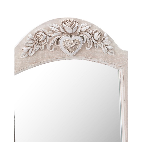 Jedburgh Cheval Floor Mirror In White And Distressed Effect Wooden_4