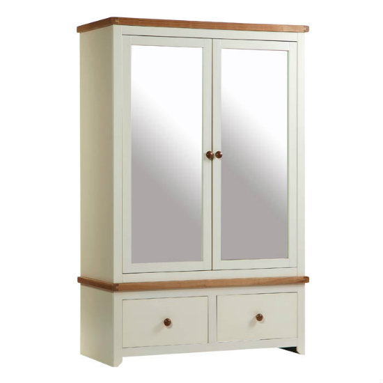 Jamestown 2 Mirrored Door 2 Drawer Wardrobe JA582 - Quality Modern Furniture: Buying Lounge and Fine Bedroom Furniture