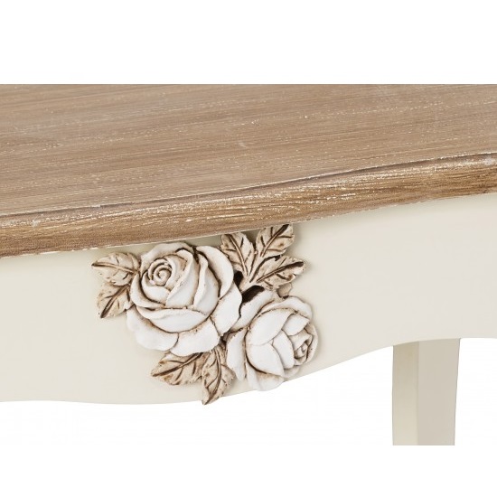 Jedburgh Lamp Table In Cream And Distressed Wooden Effect_3