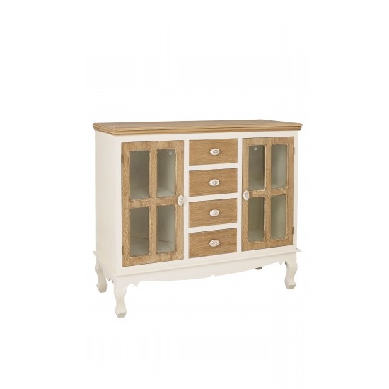 Jedburgh Sideboard In Cream And Distressed Wooden Effect_3