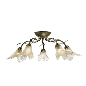 Product photograph of James Antique Brass 5 Lamps Ceiling Light from Furniture in Fashion