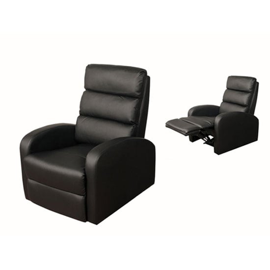 Photo of Livonia reclining chair in black faux leather