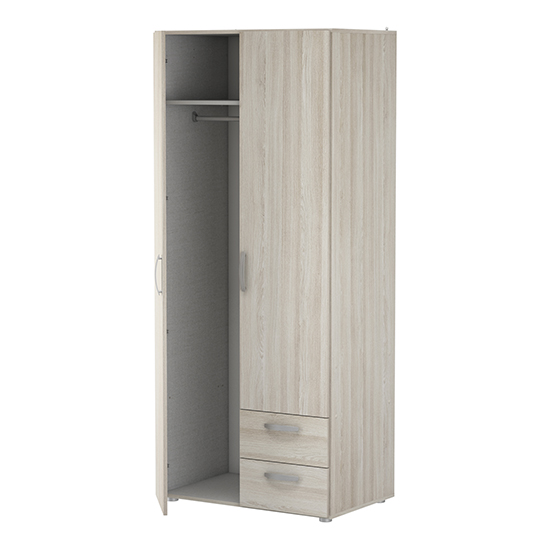Lola Wardrobe In Shannon Oak With 2 Doors And 2 Drawers_3