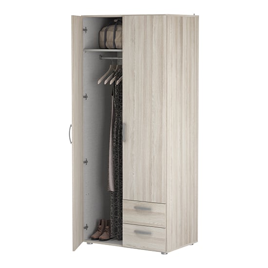 Lola Wardrobe In Shannon Oak With 2 Doors And 2 Drawers_5