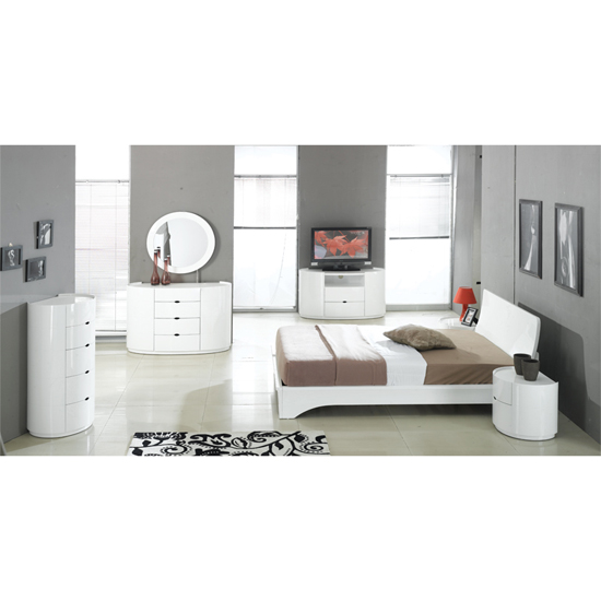 laura bedroom furniture sets, in high gloss white 17676