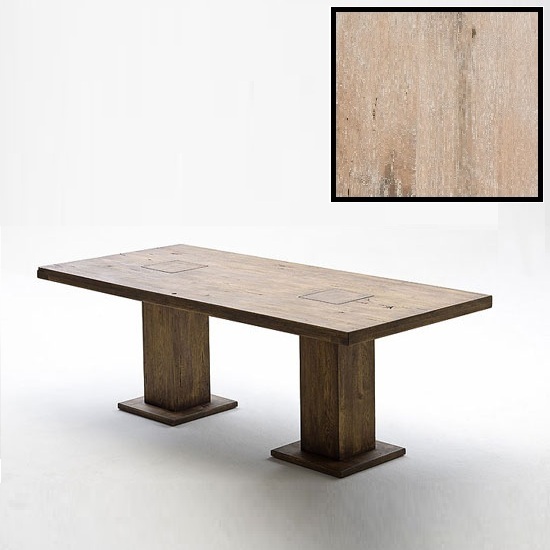 Mancinni 220cm Pedestal Dining Table In Solid White Oak Furniture in
