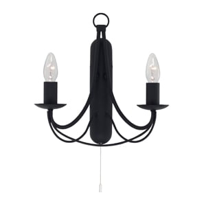 Read more about Maypole 2 light satin matt black wall lamp