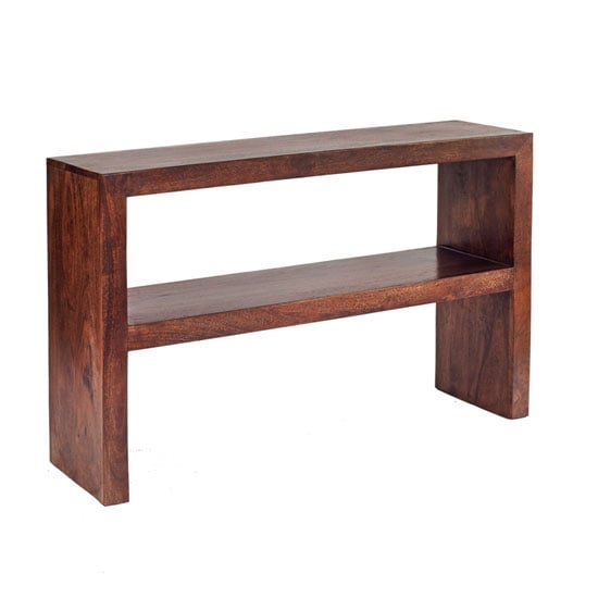 Mango Wood Console Table with Shelf