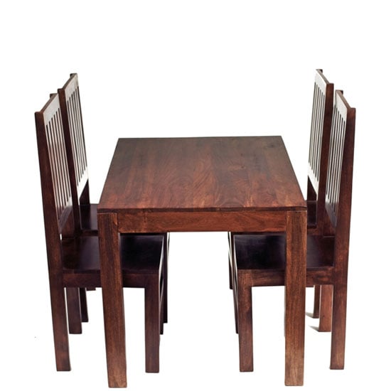 Read more about Mango dining set with 4 high back chairs