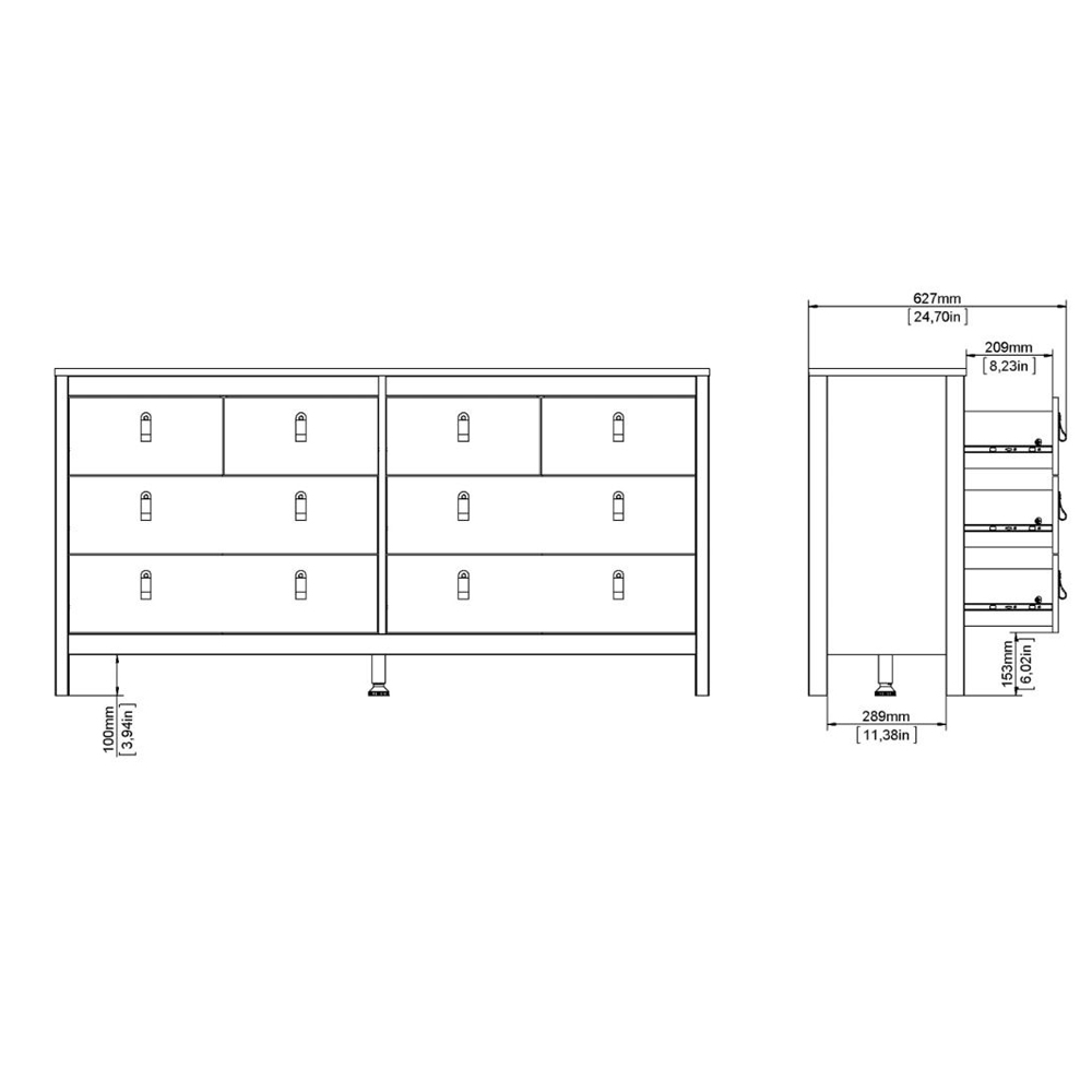 Macron Wooden Chest Of 8 Drawers In White