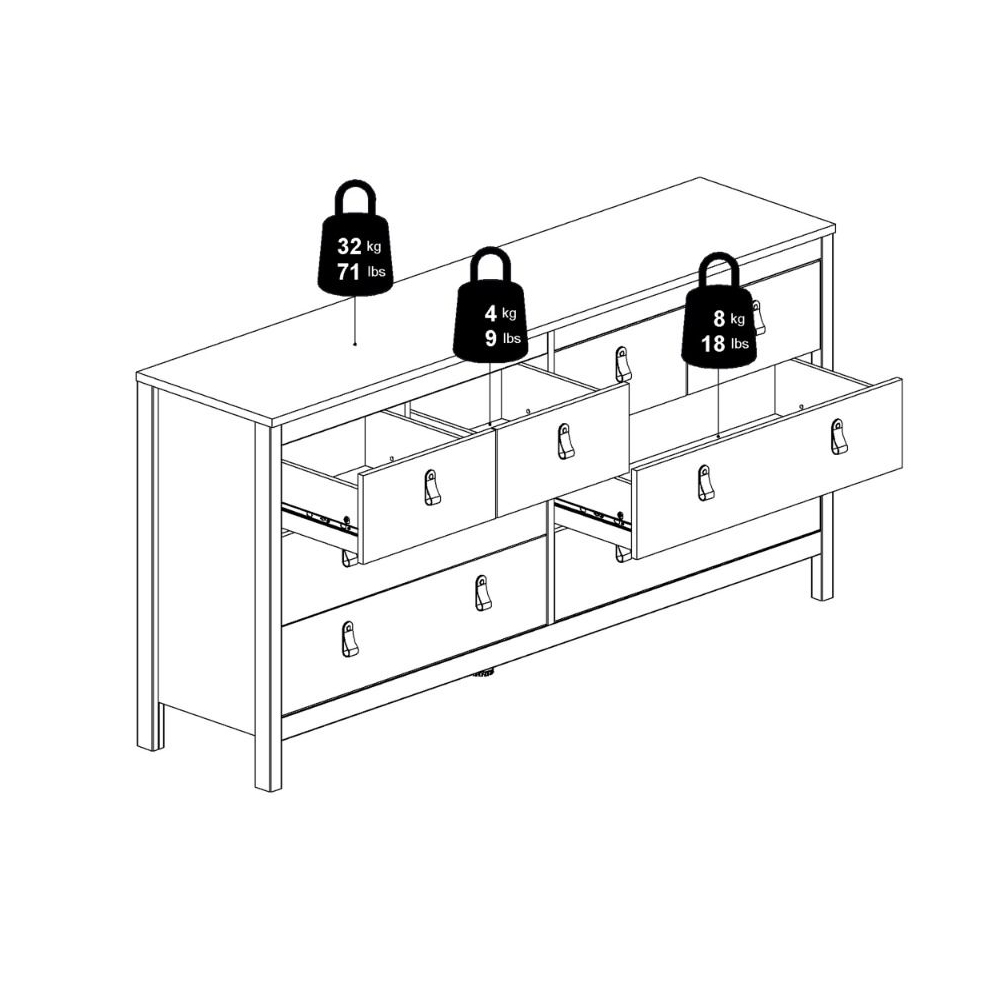 Macron Wooden Chest Of 8 Drawers In White