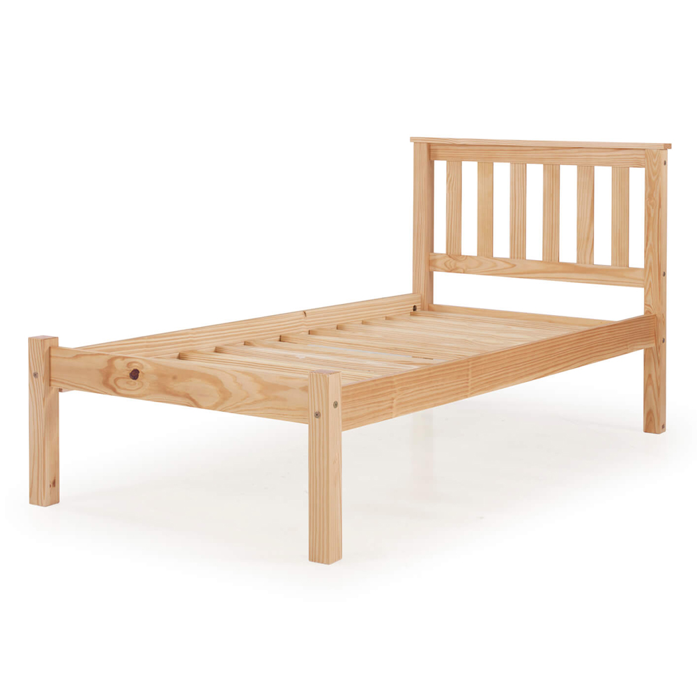 Maire Low Foot End Pine Wooden Single Bed In Antique