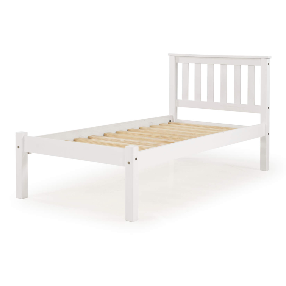 Maire Low Foot End Pine Wooden Single Bed In White