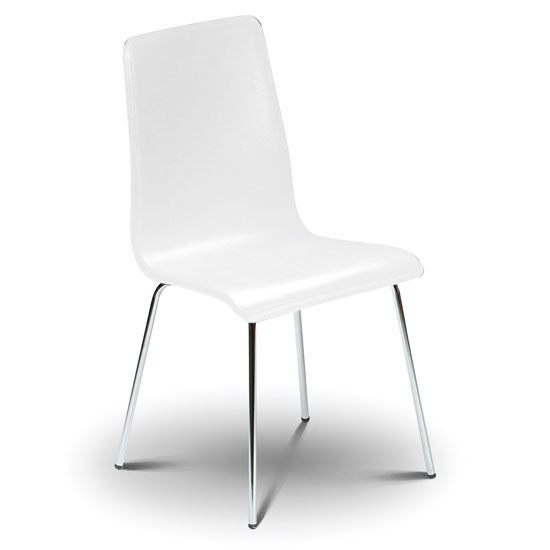 Photo of Malkia dining chair in white with chrome legs