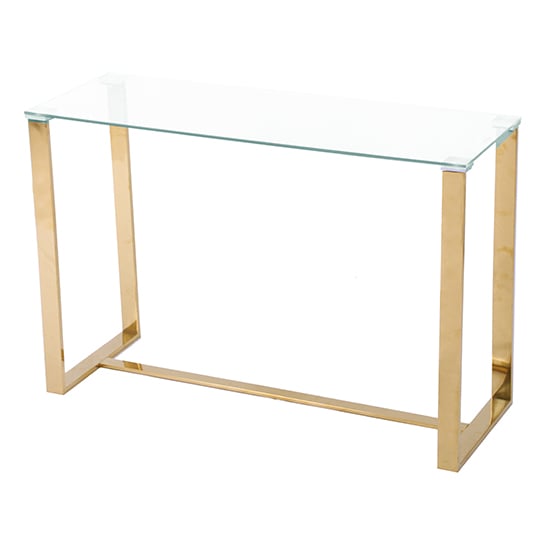 Megan Clear Glass Rectangular Console Table With Gold Legs_2