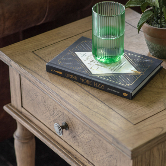 Mestiza Wooden Side Table Rectangular With 1 Drawer In Natural