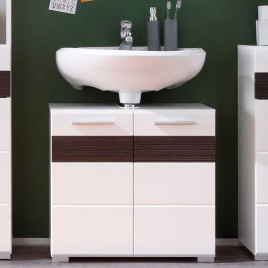 Read more about Mezzo vanity cabinet in white with high gloss fronts