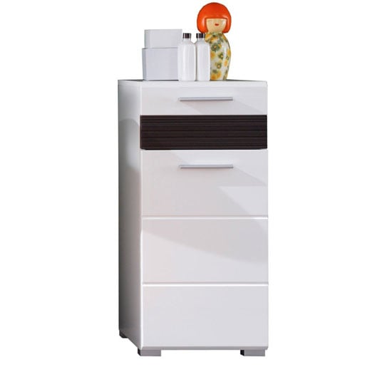 Read more about Mezzo storage cabinet in white with high gloss fronts