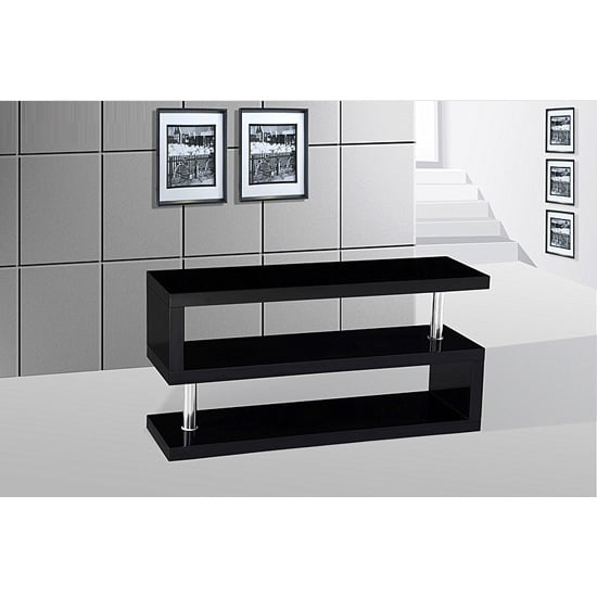 Miami Tv Stand In High Gloss Black Furniture In Fashion