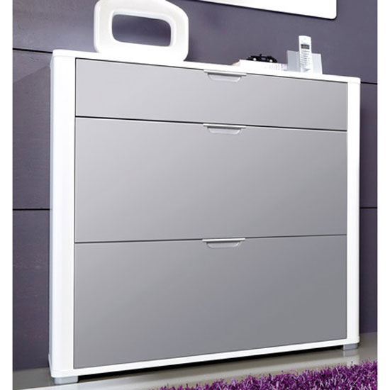 Momnto shoe cab whtgry 103 1352 - Grey Shoe Storage Cabinet: Reasons To Buy And Styles To Consider