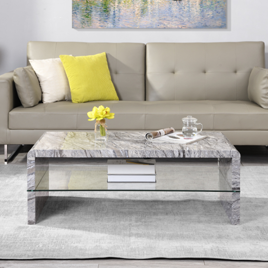 Momo High Gloss Coffee Table In Melange Marble Effect_2