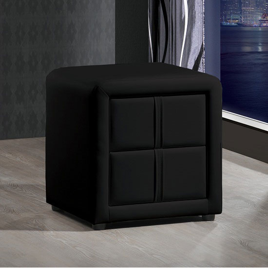 Monaco Black Finish Bedside With 2 Drawers 22845