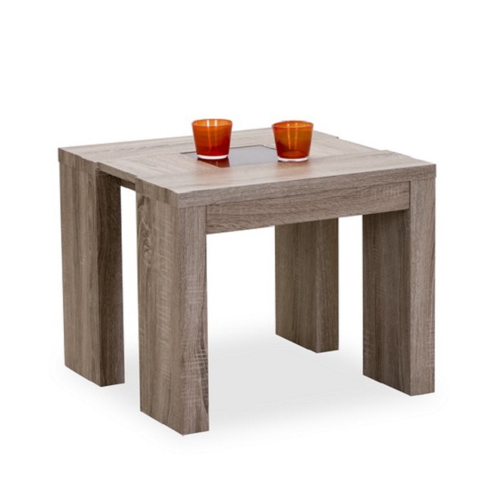 Read more about Montero lamp table in oak with black glass inserts