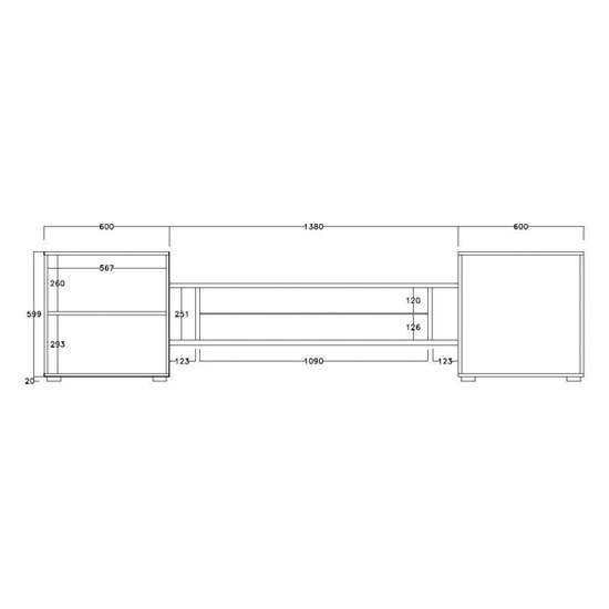 Nevaeh Wooden TV Stand In White High Gloss And Cement Effect_4