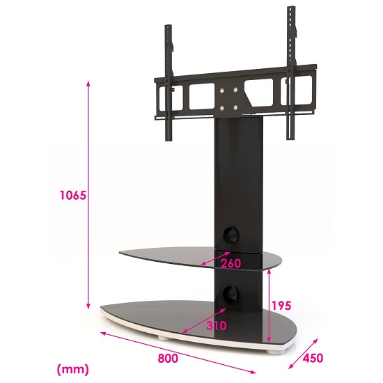 Maryland Cantilever Plasma TV Stand With 2 Shelves_7