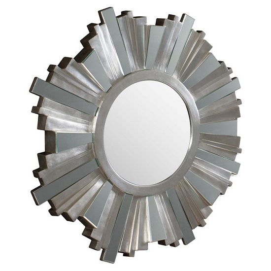 Barnveld Wall Mirror 3D Starburst In Silver With Mirrored Panels_2
