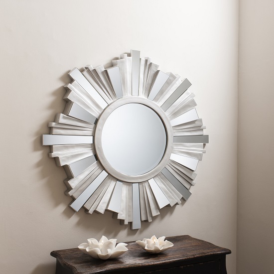 Barnveld Wall Mirror 3D Starburst In Silver With Mirrored Panels_4