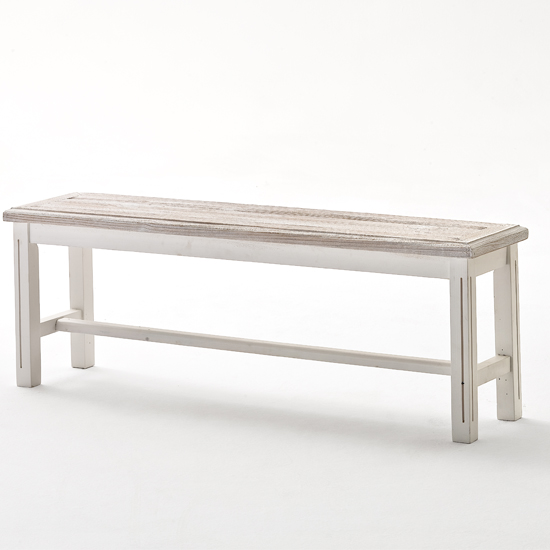 Opal Dining Bench In White Pine 2 Seater Furniture In Fashion