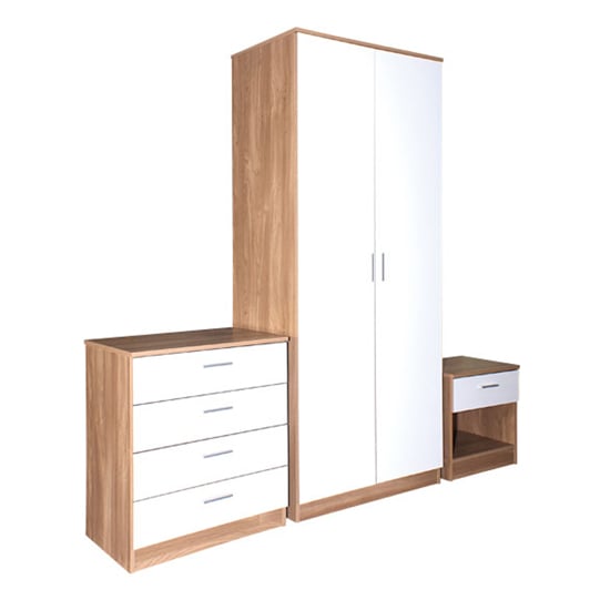 Ottawa 3 Piece Oak & White High Gloss Bedroom Set - A few Simple White Bedroom Furniture Décor Ideas For Your Home