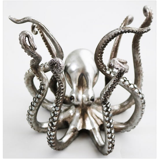 Product photograph of Octopus Sculpture In Silver Finish from Furniture in Fashion