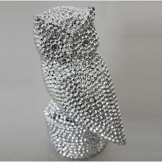Read more about Jewel owl sculpture in silver finish
