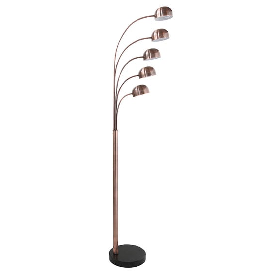 Tupelo Floor Lamp In Brown With Black Marble Base
