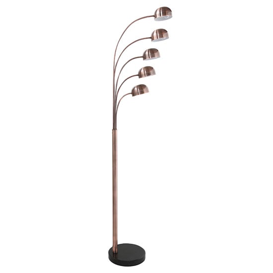 Read more about Tupelo floor lamp in brown with black marble base