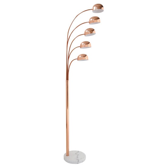 Photo of Tupelo floor lamp in copper with white marble base