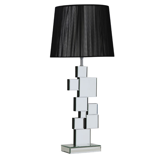 Product photograph of Carlos Table Lamp In Black With Mirrored Base from Furniture in Fashion